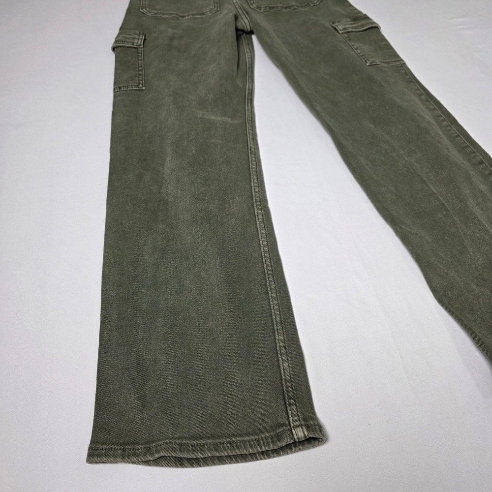 Hollister Cargo Dad Jeans Women 23S Olive Green‎ Ultra High-Rise Vintage Stretch - Picture 12 of 13